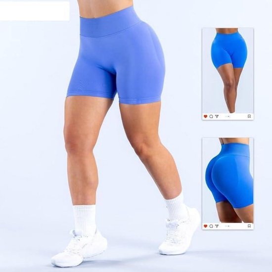 Yoga-short - M - Bovenwijdte 75-80cm - Heupwijdte 99-104cm - Lengte 30cm - Fitness-short met liftend effect - Sportshort - Short met hoge taille voor dames - Zacht & comfortabel - Zeer rekbaar en sneldrogend - Nauwsluitend — afbeelding 5