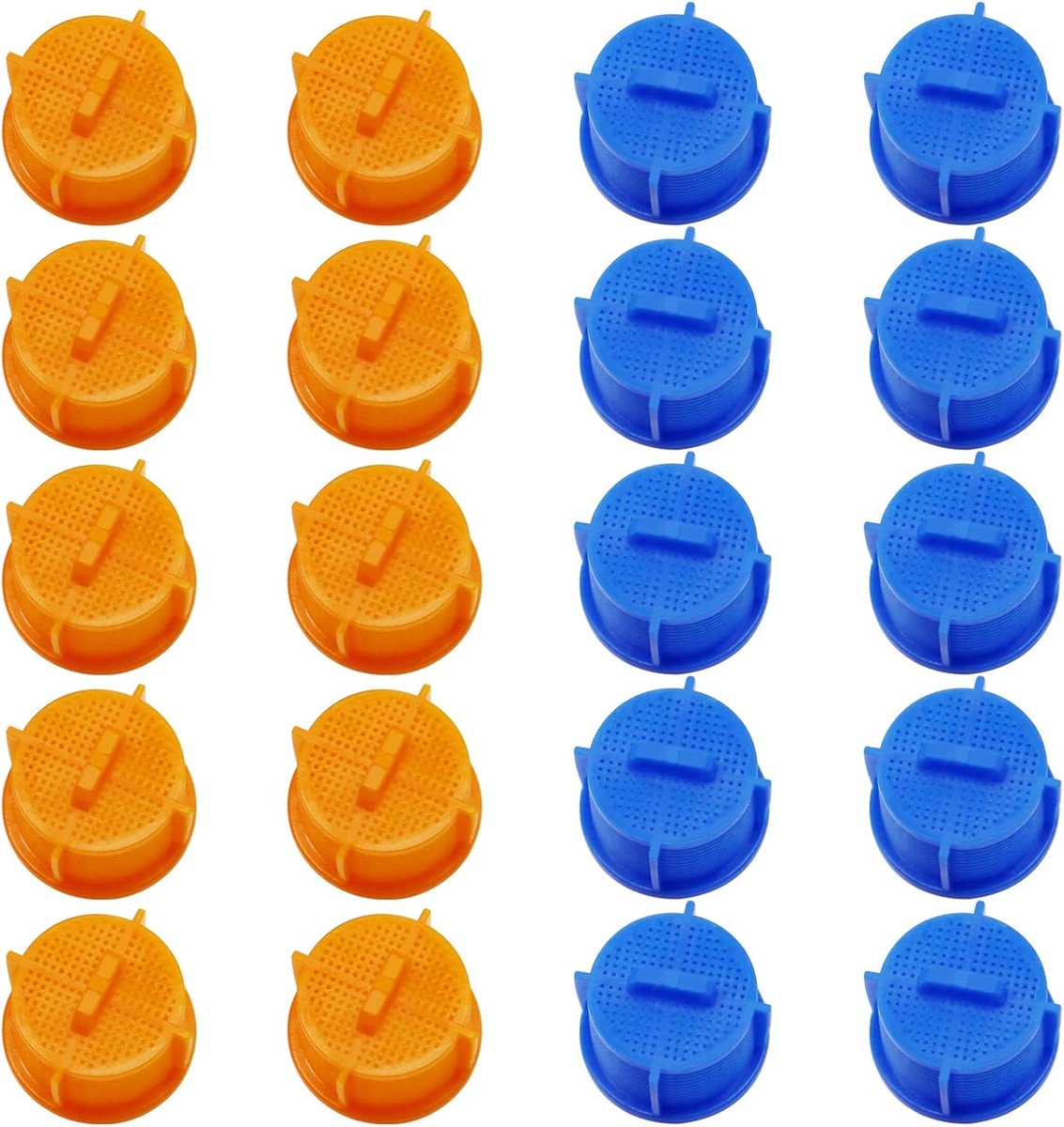 SnelShoppen - 20 Stuks Wasmachine Waterfilters, Dubbelkleurige Wateraansluitfilters, Inlaatventielfilters van Duurzaam Plastic, Oranje, Voor Optimaal