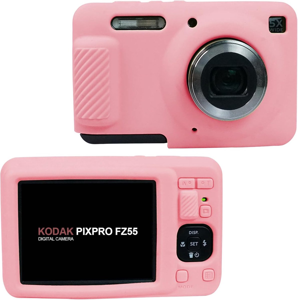 SnelShoppen - Camera Hoes voor FZ55, Soft Silicone Cover, Anti-Kras, Slim Fit, Reis Beschermhoes, Roze, Uniek Ontwerp, Perfect voor Vakanties en Buite