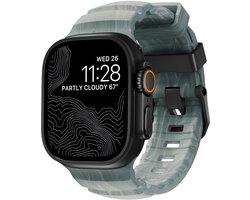 Nomad Rocky Point Horlogeband / Zwarte Hardware 45/46/49mm – 100% Waterdicht – Ventilatiegroeven voor Ademend Vermogen – Compatibel met Apple Watch Ultra & Ultra 2 en 10 t/m SE - Groen