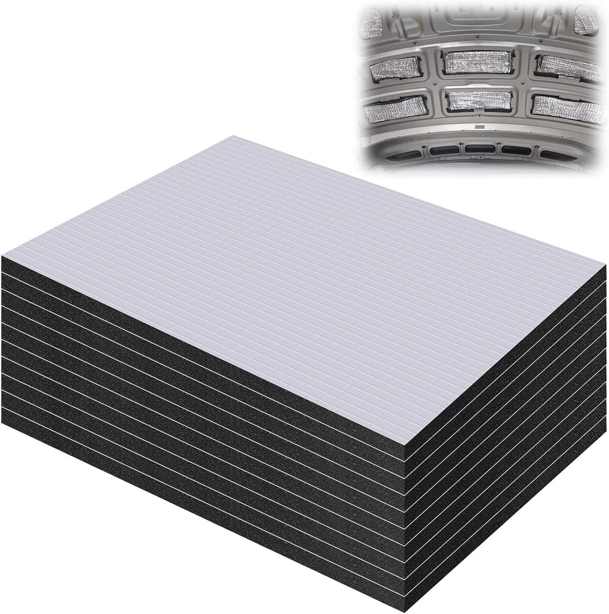 SnelShoppen - 5 Stuks Isolatiematten Auto 25 x 18 cm Geluidsisolatie Mat Zelfklevend Aluminium Butyl Isolatie Mat Vervangingsisolatie Brandwerend Voch