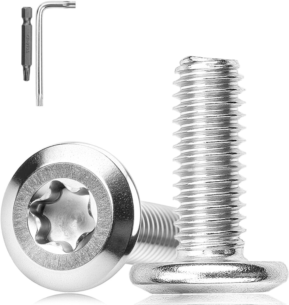 SnelShoppen - M5 × 12 mm 25 stuks platte kop schroeven roestvrij staal zilver | Torx schroeven, machine schroeven V2A, montagemateriaal voor onderhoud