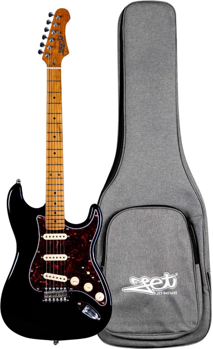 Jet Guitars JS-300 Black S-Style Elektrische Gitaar + JG-30 Gigbag