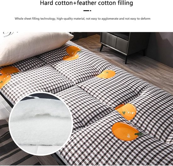 Japanse Futon Matras - Vloermatras Opvouwbaar - Comfortabel Slapen - Drielaagse Structuur - 100x200cm - Niet gespecificeerd — afbeelding 5