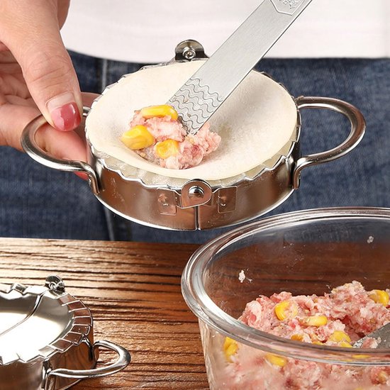 Makers, 3 stuks, roestvrij staal, ravioli-vorm, pelmeni-vorm met ravioli uitsteker en lepel, deegzakvorm voor het maken van dumpling en ravioli — afbeelding 3