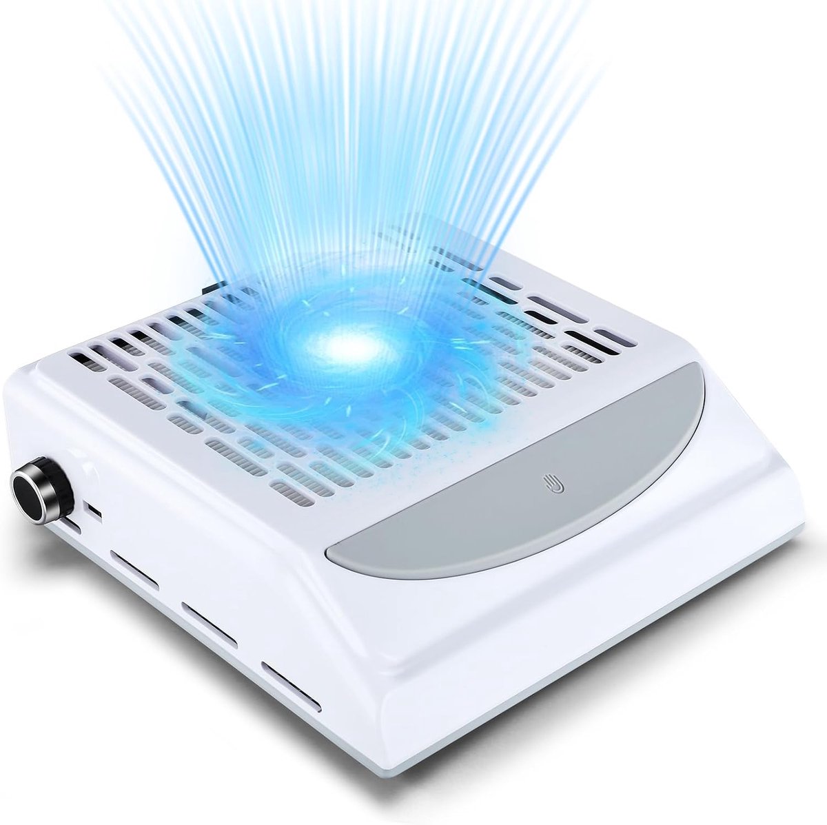 Stofafzuiging voor nagels, 100 W, met herbruikbaar filter, USB-interface, draaibaar voor het instellen van de zuigkracht, nagelstofzuiger voor nagelstudio, manicure, graveren, polijsten (wit)