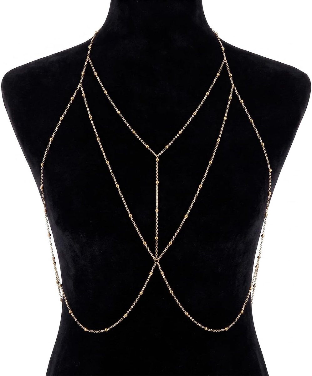 Lichaamskettingen voor vrouwen, lichaamsketting, gouden buikketting, sexy buikketting, taille, bikini, beha, ketting, borstketting, zomer, strand, nachtclub, lichaam, accessoires, sieraden voor