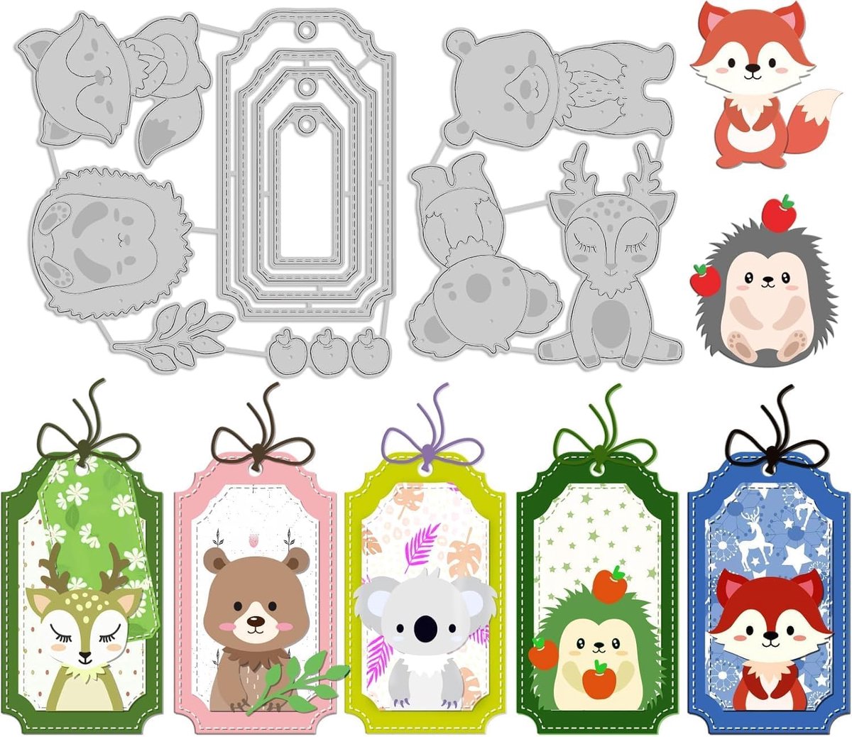 Animal Tag Die Cut Voor Kaarten Maken Bladwijzers Label Snijden Dies Frame Metalen Snijden Die Embossing Stencils Sjabloon Voor DIY Scrapbooking Tags Decoratieve Moederdag