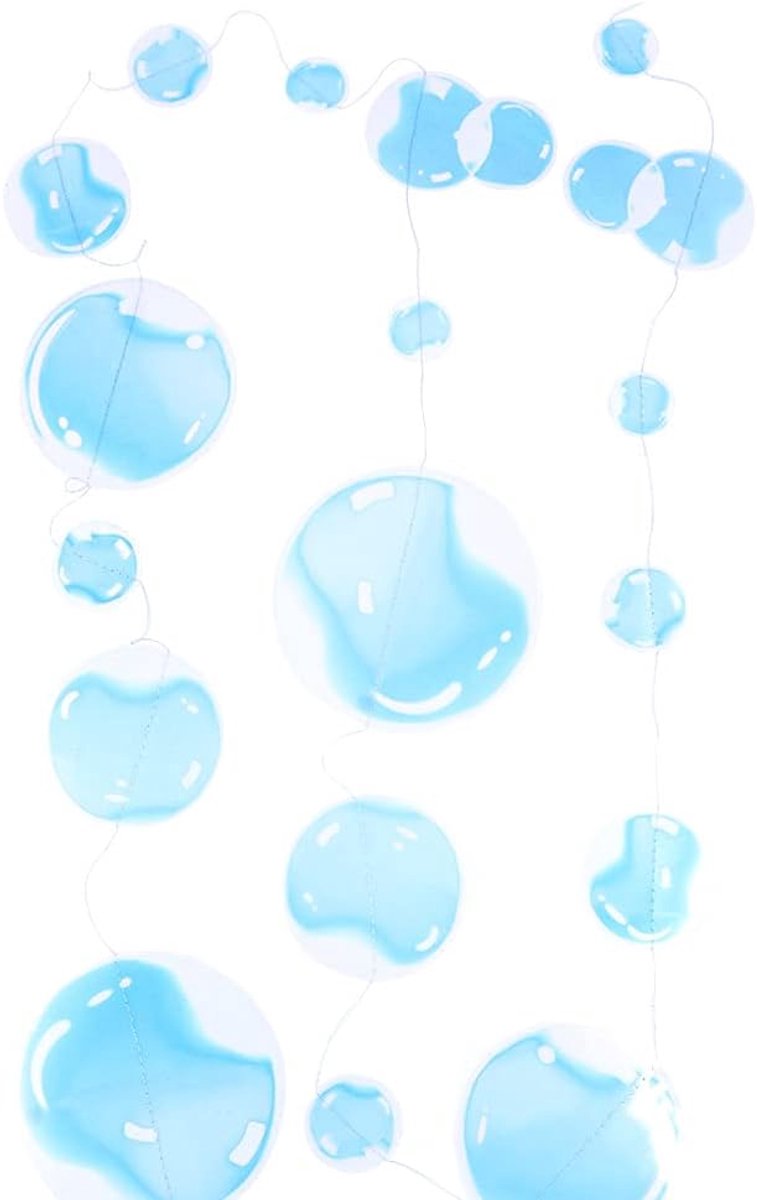 4 String Flat Onder de Zee Bubble Slingers voor Kleine Zeemeermin Party Decoraties transparant Drijvende Opknoping Bubbles Streamer Pool Ocean Thema Party Bruiloft Baby Douche Decor Blauw