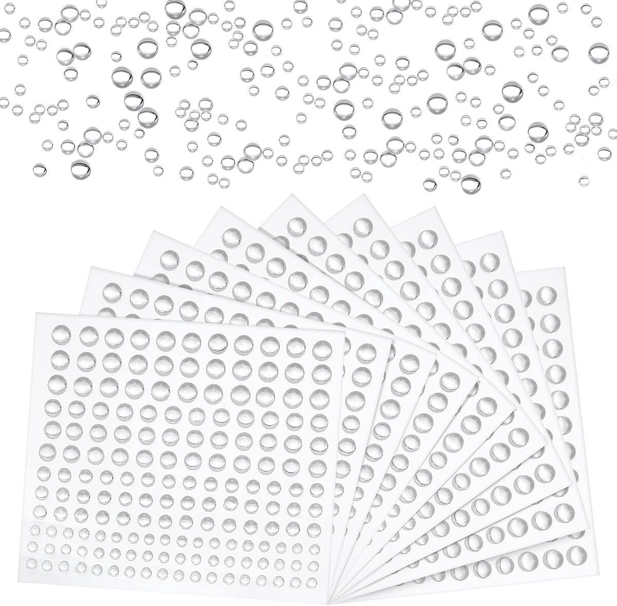 660 stuks heldere dauwdruppel waterdruppels versieringen zelfklevende ronde heldere dauwdruppel simulatie hars waterkralen voor doe-het-zelf scrapbooking ambachten kaarten maken decor accessoires