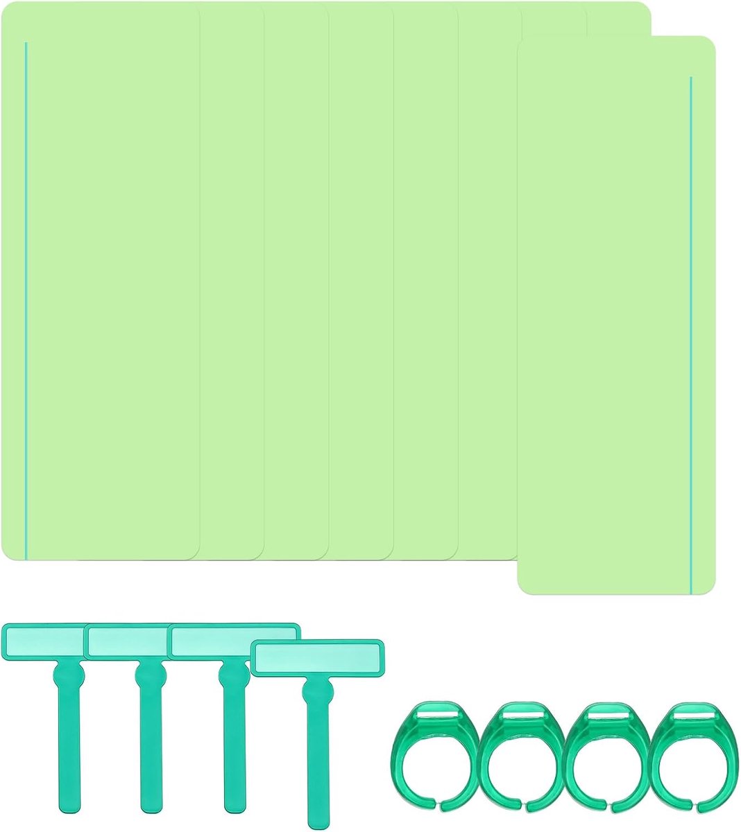 16 stuks dyslexie-leeshulpen, gekleurde overlay leestrackers met lijngeleide leesstrips, bladwijzer-vingerwijzer voor leraren, groen