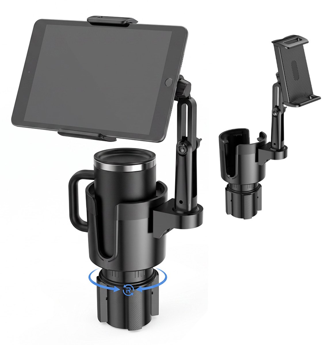 Fokelyi Telefoonhouders Auto 2-in-1 - Grote Bekerhouder En GSM Houder Auto Ventilatierooster - Auto Accessoires - Ideaal Voor Telefoon En Tablet