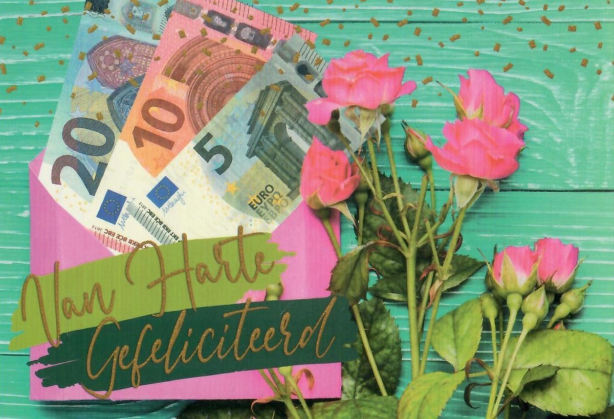 Verjaardagskaart bloem | Wenskaart | 10 stuks | Van harte gefeliciteerd