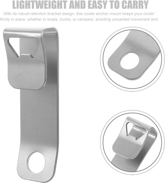 Koelbox Bevestigingsbeugel - Koelbox Slot - Koelbox Beveiligen - Met Flesopener - 10.3 cm - Zilver van Koelbox. — afbeelding 4