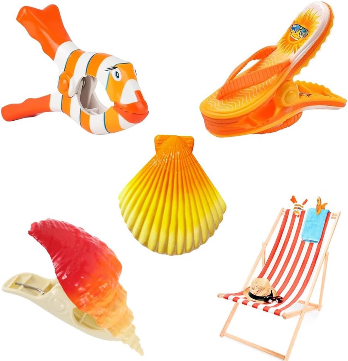 SnelShoppen - Beach Towel Clips - Grote Creatieve Handdoek Klemmen - Plastic Towel Clamps voor Strandstoelen - Ideaal voor Strand, Camping, Tuin en Zw