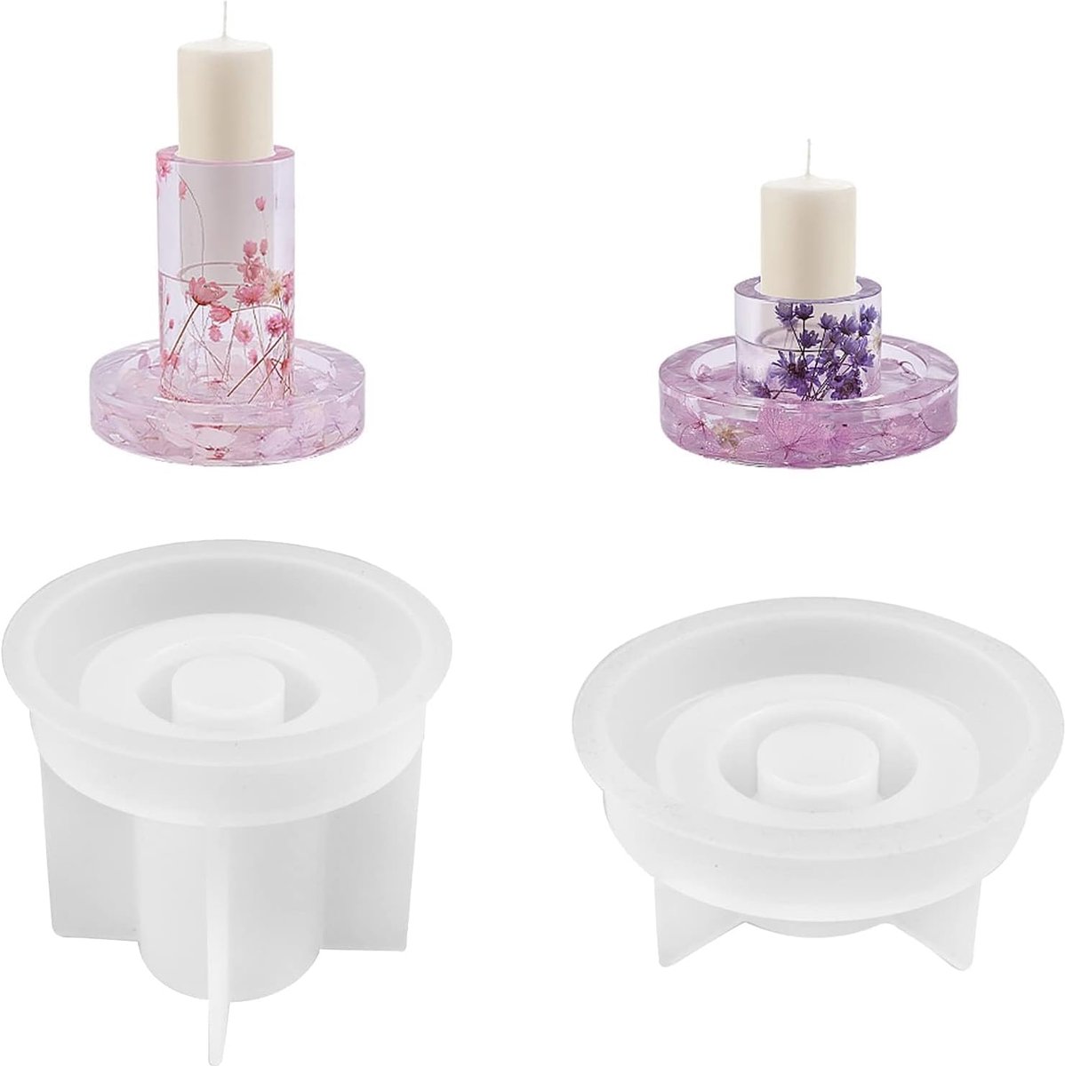 2 pcs Silicone Casting Moulds for Candles, Reusable Candle Holders, Casting Moulds, Handmade Scented Candles and - ShopVlot