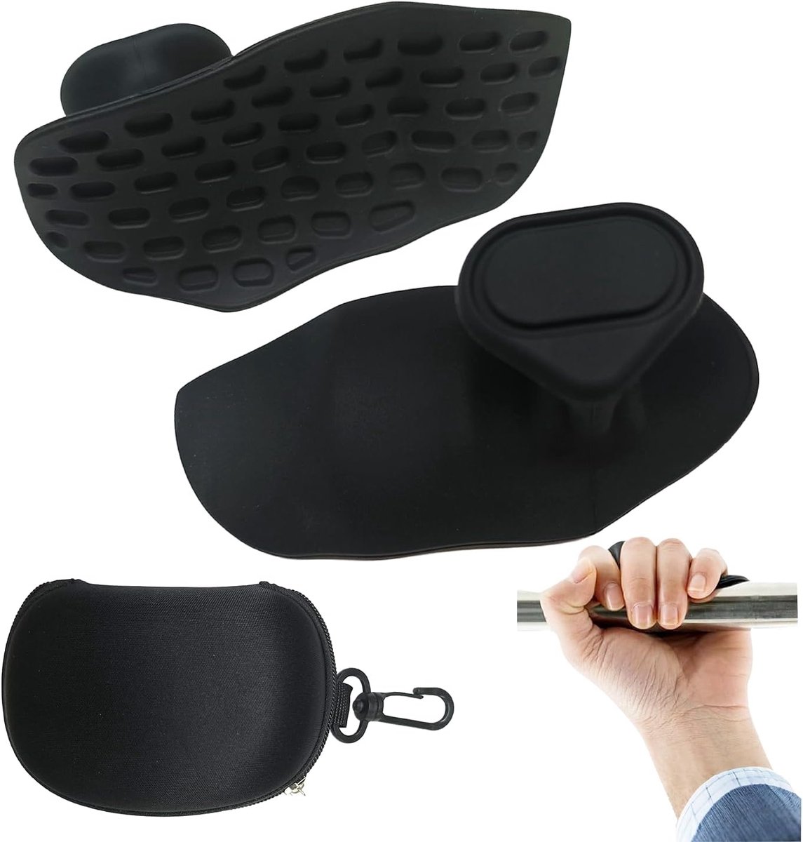 SnelShoppen - 1 Paar Anti-Slip Grip voor Krachttraining, Pull-Ups en Cross Training, Ergonomische Vingerloze Fitness Grip, Siliconen Grips, Niet-Slip