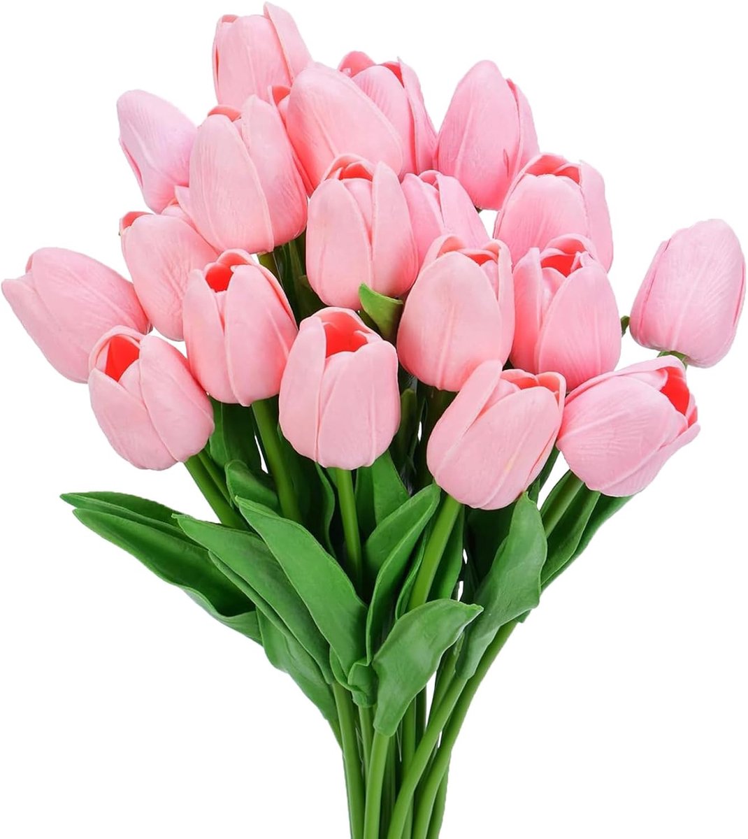 SnelShoppen - 15 Stuks Kunstmatige Tulpen Kunstbloemen Real Touch Latex Voorjaarsdecoratie Boeket Bruiloft Party Thuis DIY Bloemen