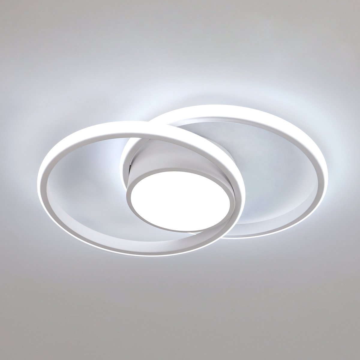 Riserva LED Plafondlamp Modern - Wit - 42W 4725lm - 6500K Koud Wit - 3-Rings Design - LED Plafondlamp voor Woonkamer, Slaapkamer en Keuken