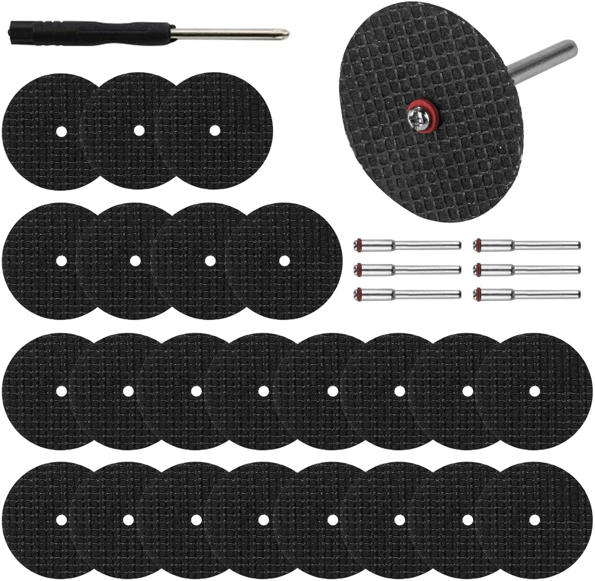 SnelShoppen - Pack van 60 Snijdiskringen Geschikt voor Dremel Accessoires, 32mm Rotatietool Snijdisk Set, Metaal Staal & Meer, Snijwielen met 6 Stuks,