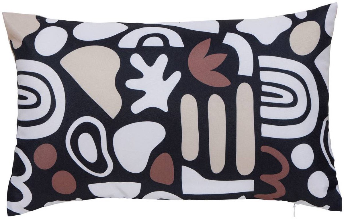Atmosphera Créateur d'intérieur® Kussenhoes voor buiten met veelkleurig fantasiepatroon NOLAN Noir