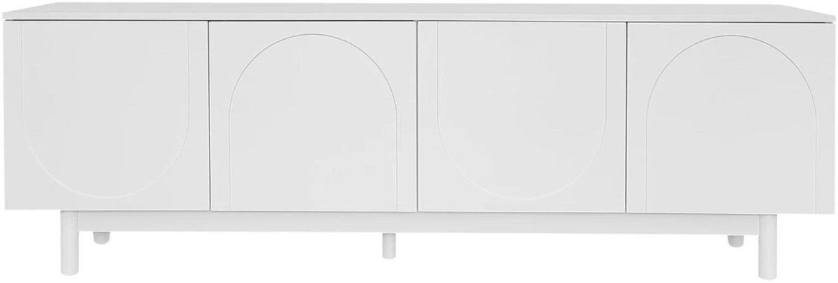 Happiq TV meubel - Wit Licht luxe Design - Meubel 175 x 38 x 56 Cm - Modern Lowboard met Verstelbare Planken - voor Woonkamer