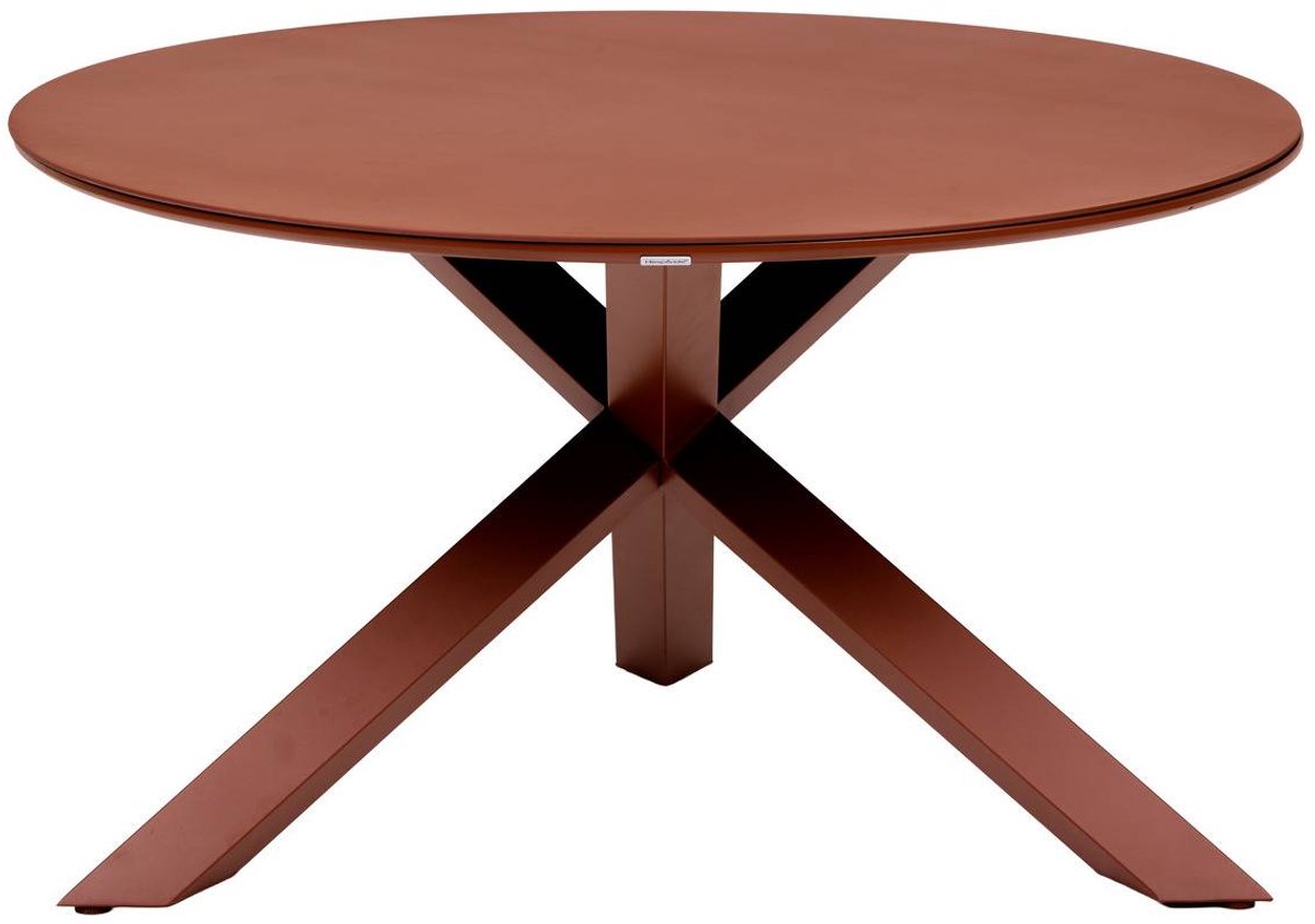 Ronde tuintafel voor 6 personen van gehard glas ORYON