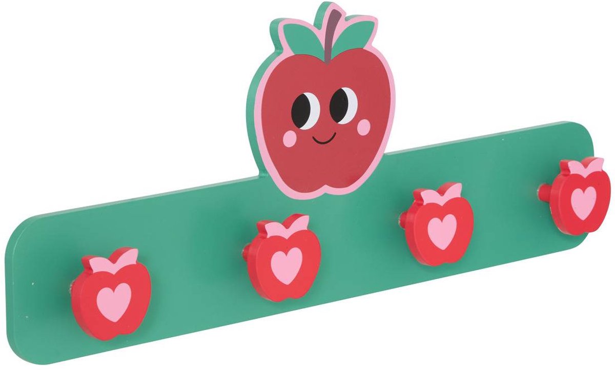 Kledinghaak met 4 haken en appelmotief CHA CHA POP