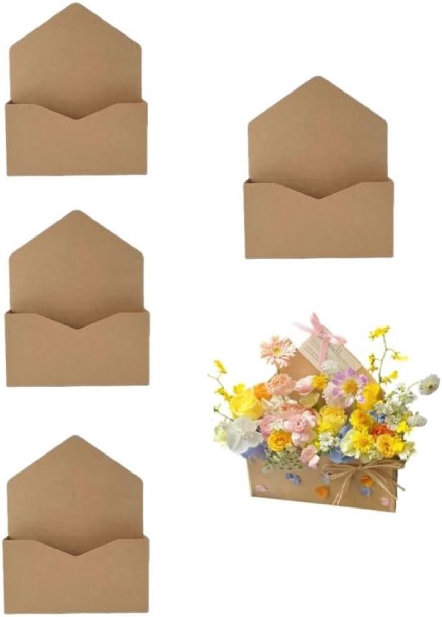 5 stuks opvouwbare bloemenopbergdozen voor geschenken, boeketten en decoraties voor bruiloften, verjaardagen en speciale gelegenheden (bruin)