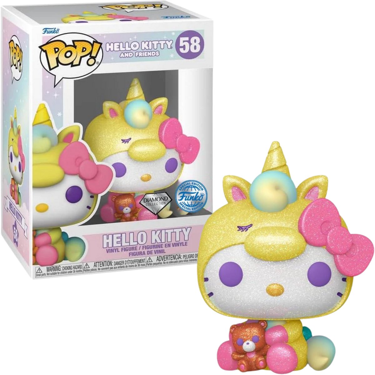 Funko Pop! Hello Kitty and Friends: Hello Kitty - Diamond Glitter - US Exclusive #58