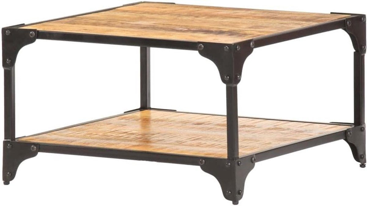 Salontafel - Woonkamertafel - Woonkamer Inrichten - Massief Hout - 60x60x35 cm - Bruin
