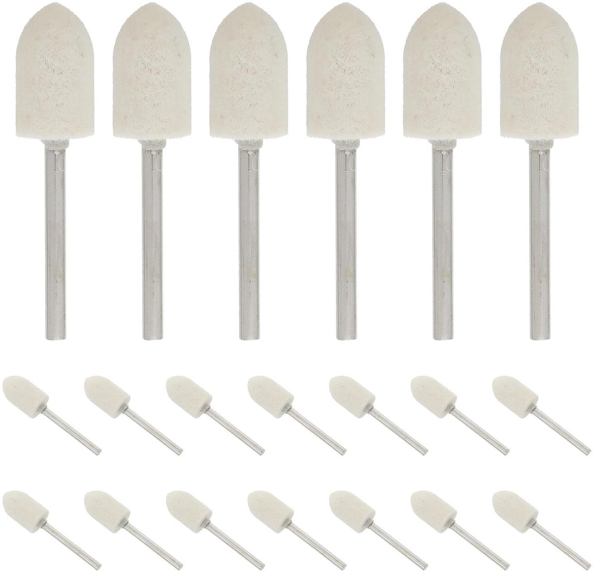 Conische Wolvilt Polijstbits - Polijstschijven Vilt - Metaal Polijsten - Minimaliseert Krassen - 4.7 cm - Diverse kleuren