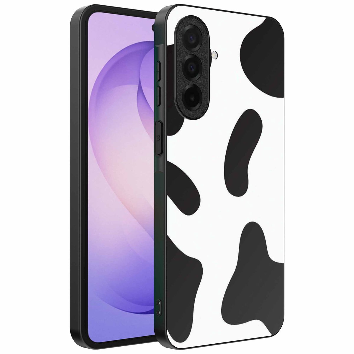 Geschikt voor Samsung Galaxy S26 Telefoonhoesje met Koeienvlekken Opdruk - TPU Backcover Case With Cow Patches Design - Smartphonica geschikt voor Samsung Galaxy S26