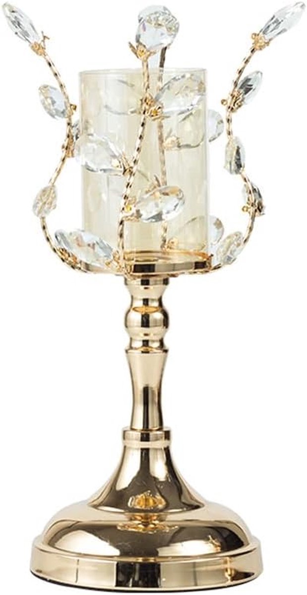 Kristallen Kandelaar - Kaarsenhouder Ornament - Diner Decoratie - Romantisch Design - 1.0 Stuks - Transparant