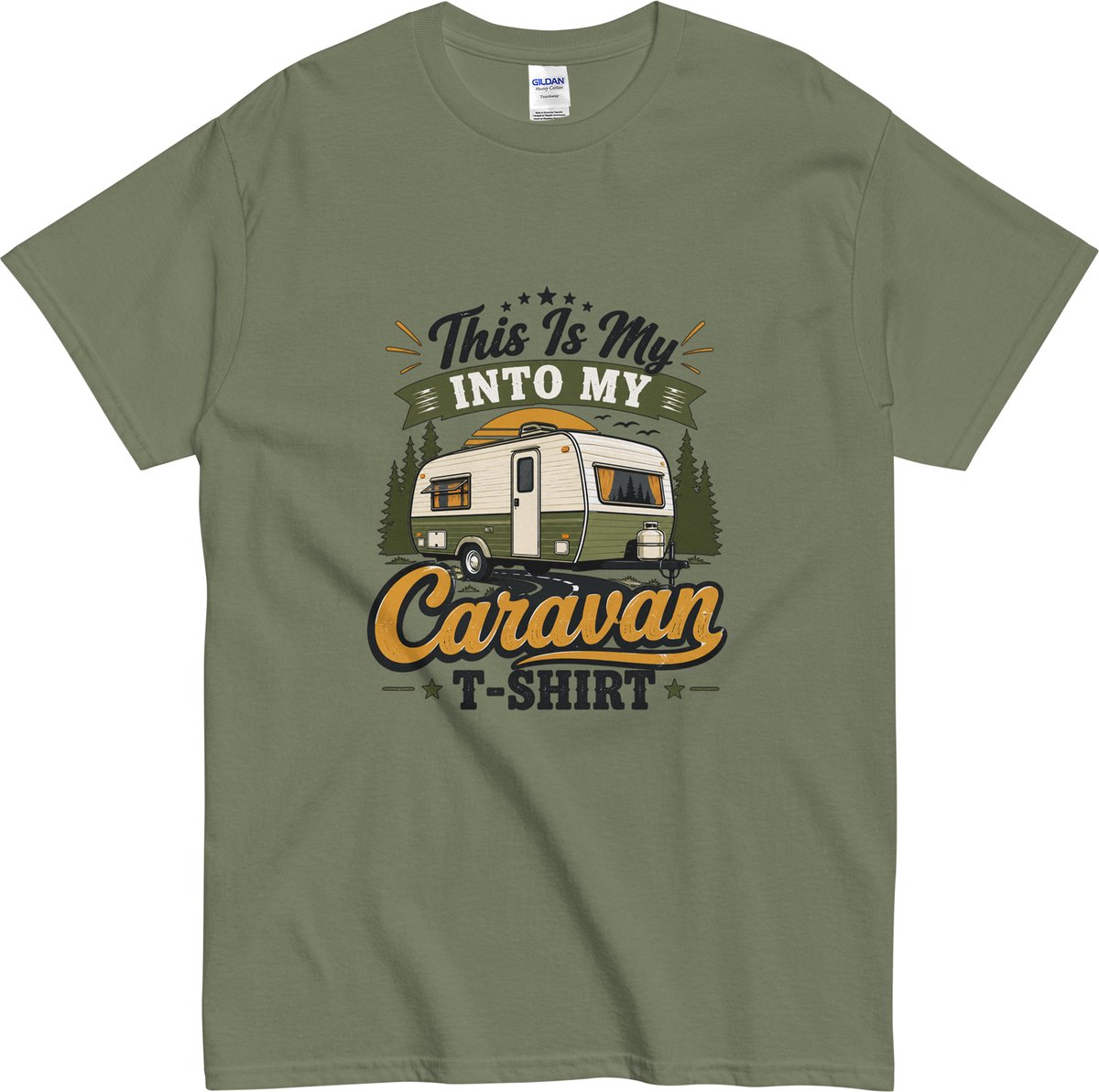 T Shirt voor Kampeerders - Leuke Kampeer Camping Quote - Khaki Groen - L