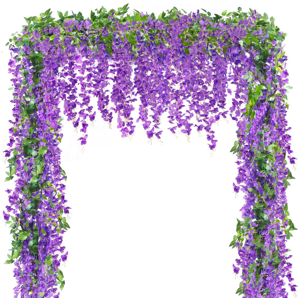 SnelShoppen - 6 Stuks Blauweregen Slinger Kunstbloemen - Nep Wijnstokken Rotan Zijde - 35,4 cm - Perfect voor Bruiloft, Tuin, Buiten en Feesten
