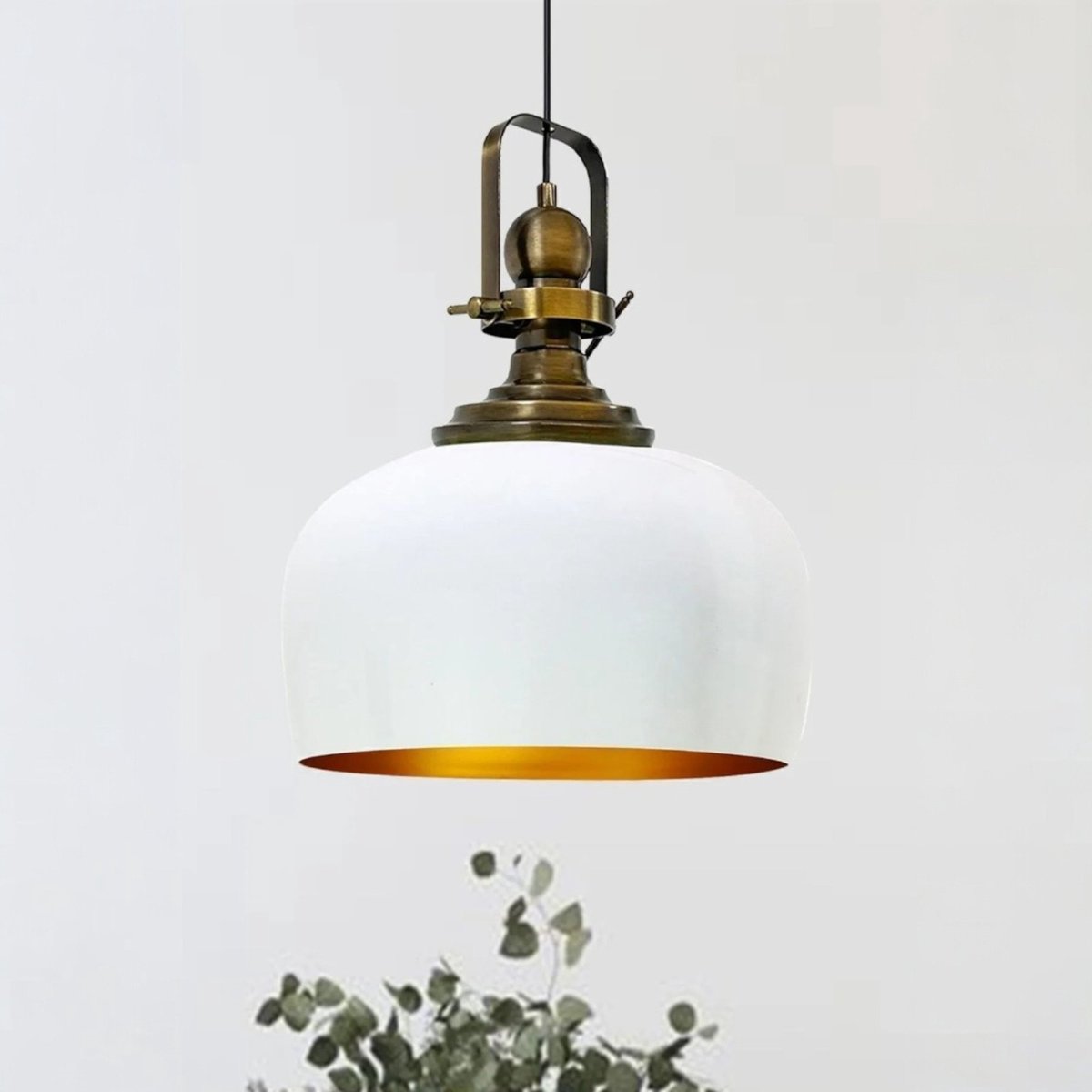 Bamyum Kreis hanglamp, industriële Modern stijl, Ø30 cm, witgoud metalen lamp