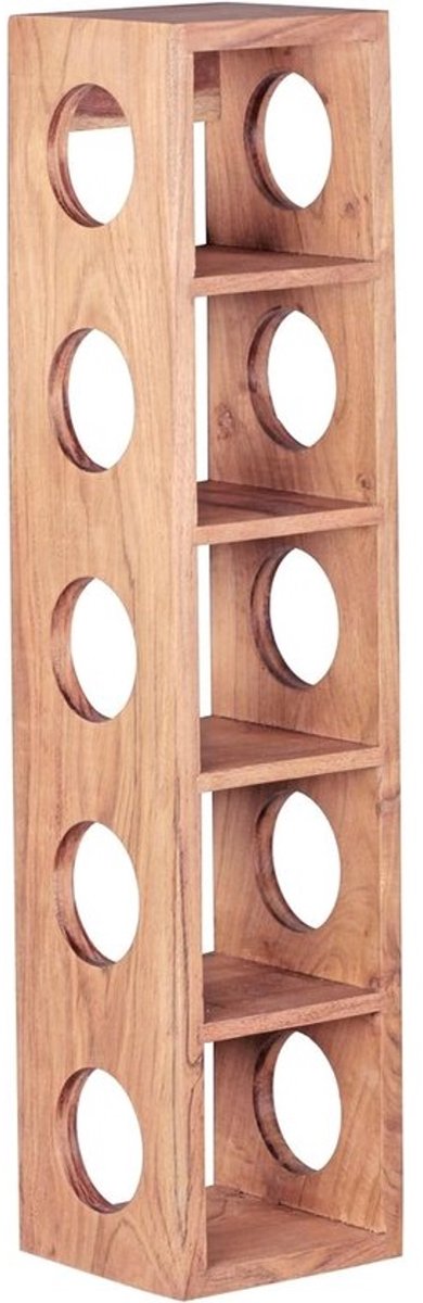 Houten Wijnrek voor Wandmontage | Massief Acacia Hout voor 5 Flessen | Modern Flessenhouder