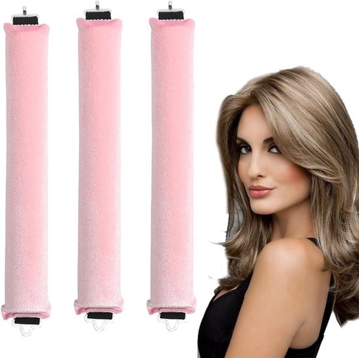 3 Stuks Heat Free Curlers - Nachtkrullers - Heatless Krullen voor Lang Haar - Blowout Haar Overnacht Krullers