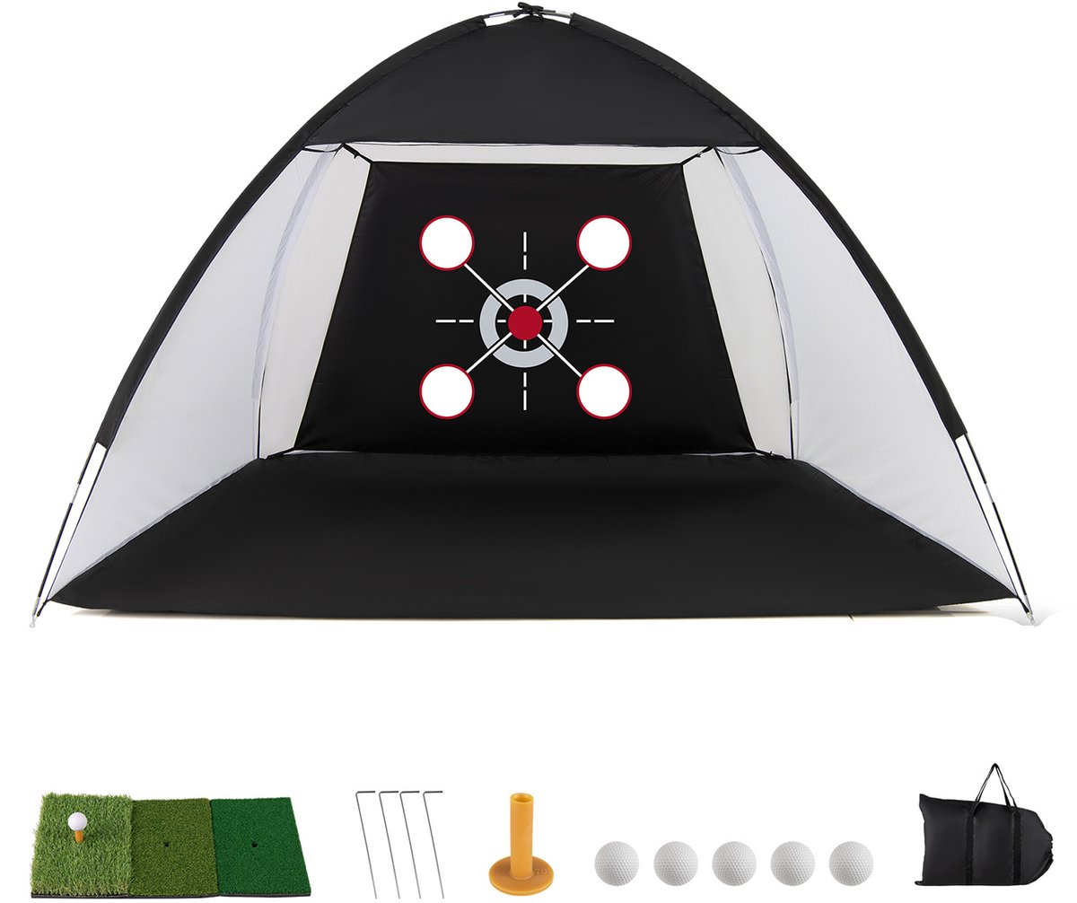SureDeal® - Golf - Golfoefennet - Afslagmat Golfoefennet - Draagtas Slagsteun - Binnen - Buiten - 314x179x199 cm - Zwart
