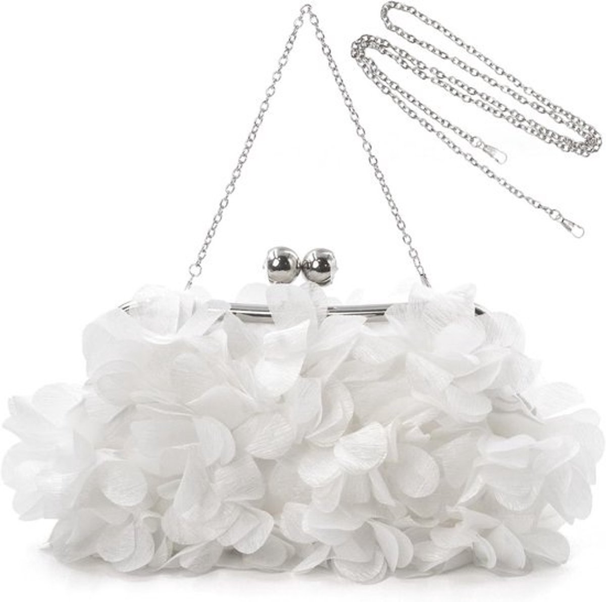 Elegante Dames Avondportemonnee | Kleine Bloemen Handtas met Afneembare Ketting voor Feest en Gala