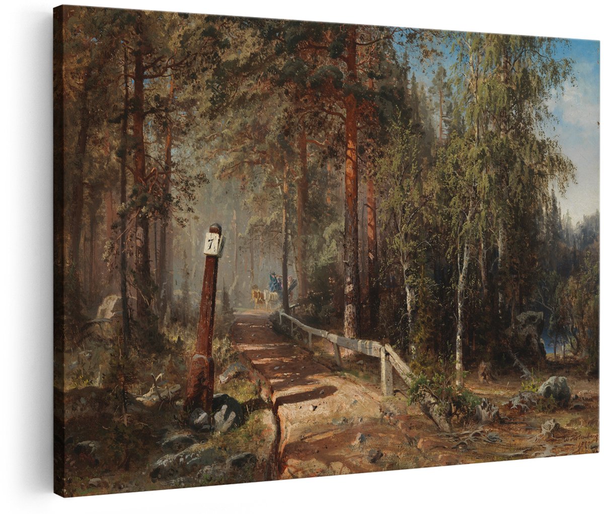 Artaza Canvas Schilderij Boslandschap - 180x120 cm - Groot - Wanddecoratie Natuur - Muurdecoratie Bos - Schilderijen Op Canvas Landschap