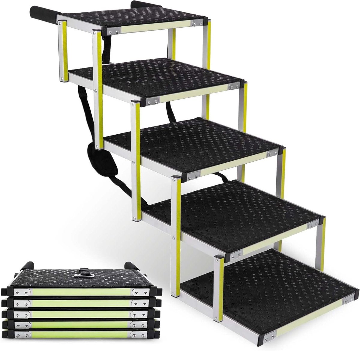 Hondentrap Auto - Loopplank Hond - Gemakkelijk Instappen - Opvouwbaar Ontwerp - 77KG Capaciteit - Aluminium