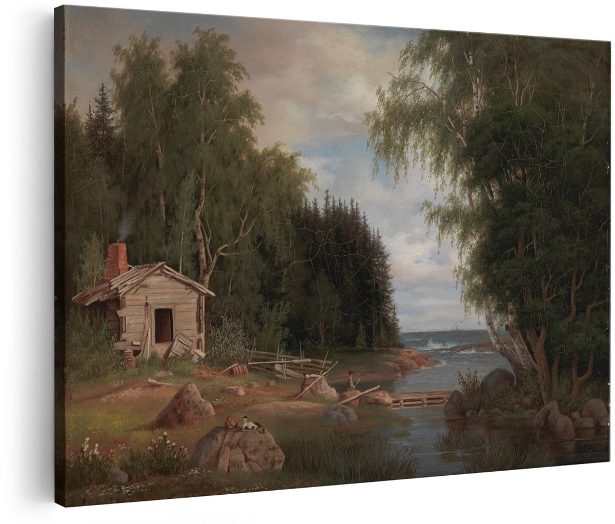 Artaza Canvas Schilderij Landschap - 180x120 cm - Groot - Wanddecoratie Natuur - Muurdecoratie Bos - Schilderijen Oude Meesters - Kamer Accessoires