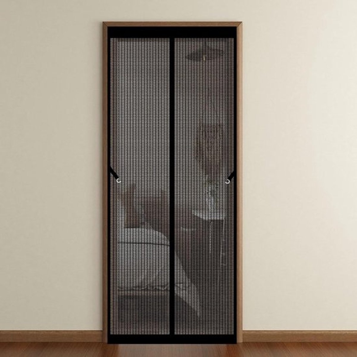 Vliegengaas Deur - Horren Gordijn - Insecten Buiten Houden - Automatische Sluiting - 90 x 205 cm - Zwart
