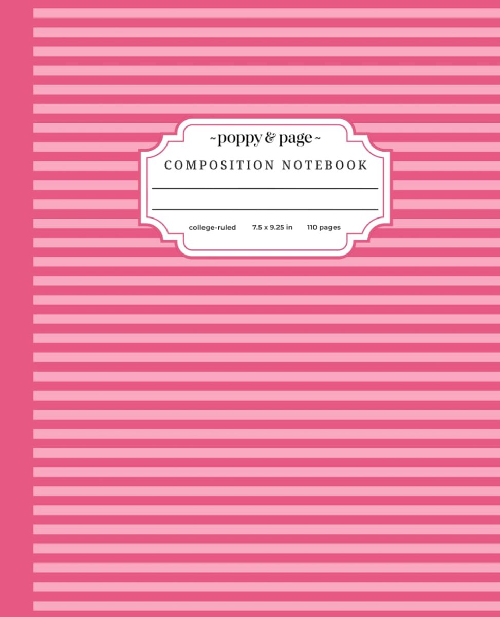 Hot Pink Stripe Composition Notebook: Aesthetic Preppy Horizontal Pink Striped Journal for Women and Teens - ShopVlot