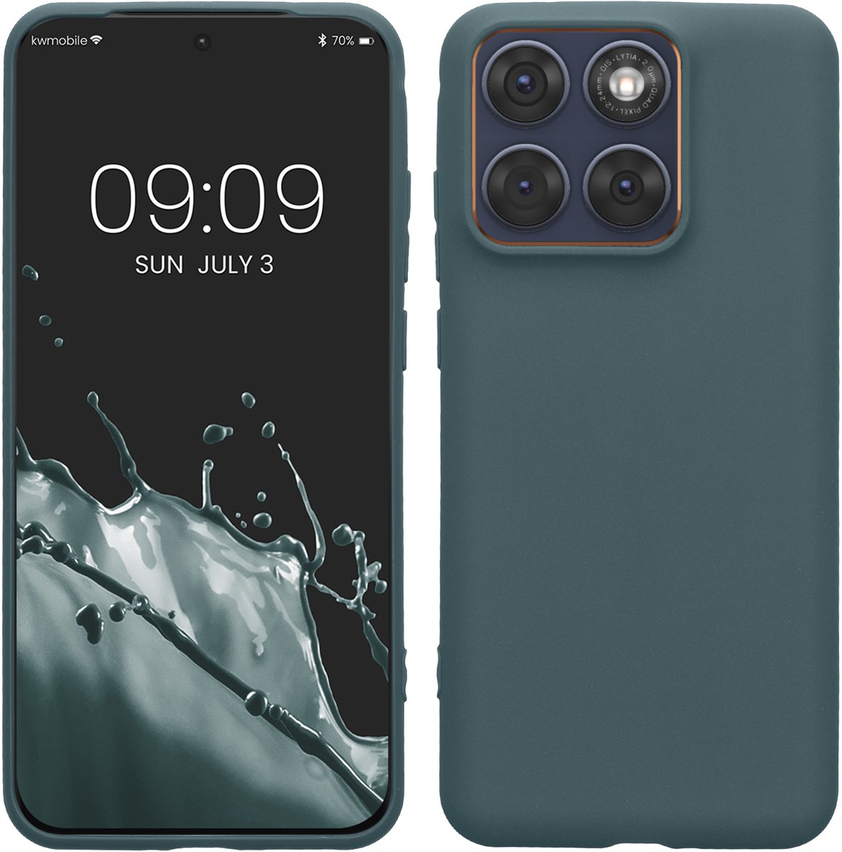 kwmobile telefoonhoesje geschikt voor Motorola Edge 70 Fusion / Edge 70 Fusion+ - Hoesje voor smartphone - Back cover in leisteen