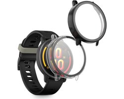kwmobile 2x cover geschikt voor Garmin Bounce 2 - Fitnesstracker cover van gehard glas en kunststof frame set zwart / transparant