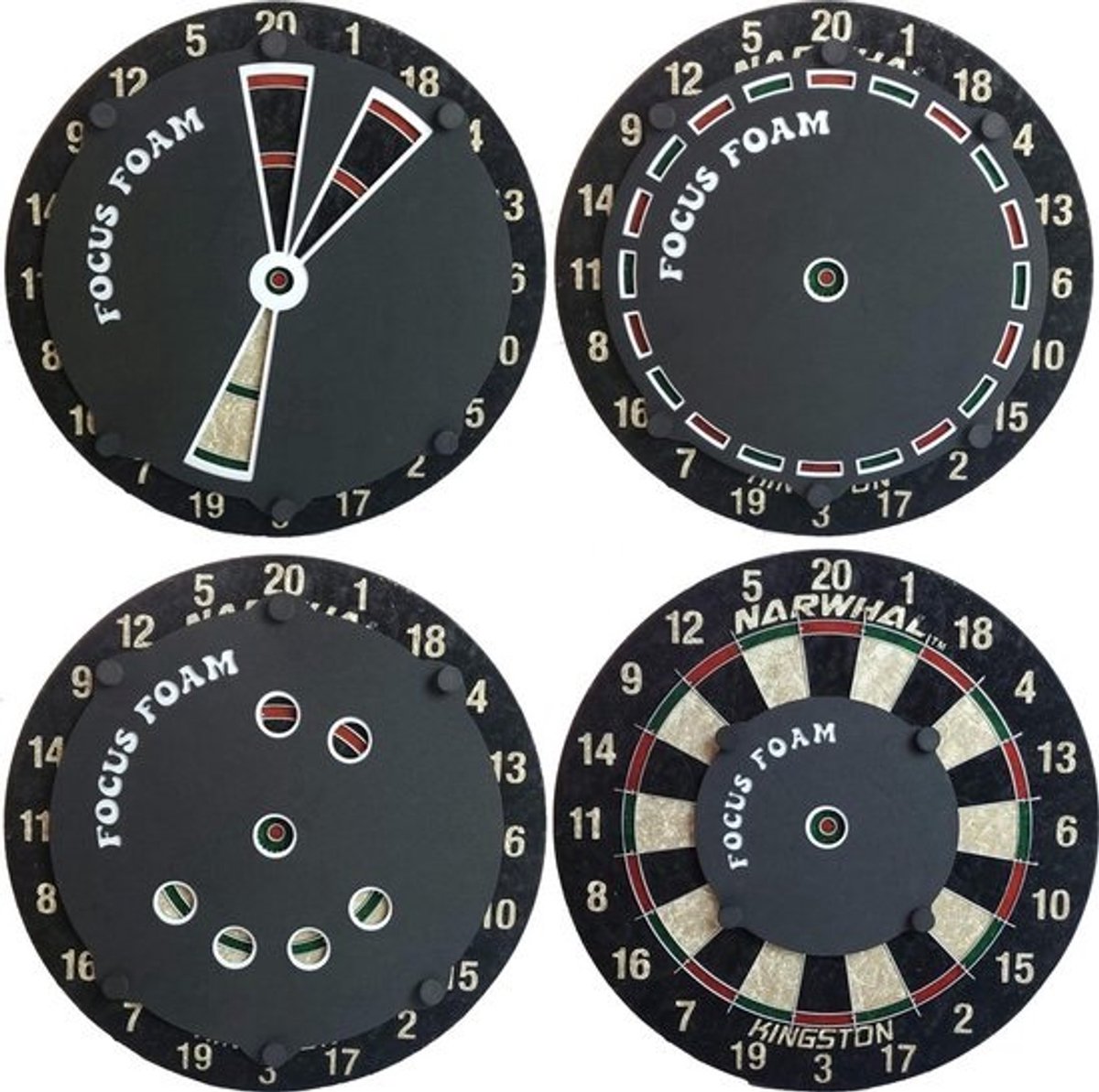 Oefen Dartbord Set Voor Steel Tip Darts - 4 Trainingspads Inclusief Bullseye