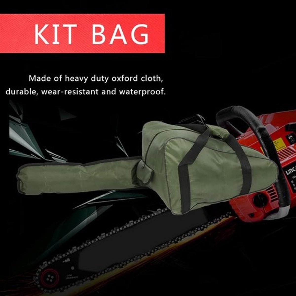 Kettingzaag Tas - Draagbare Opbergzak - Veilig Transport - Waterdicht Oxford Materiaal - 27 x 27 x 4 cm - Groen
